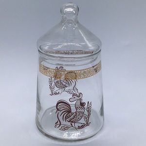 Vintage Rooster Glass Jar
